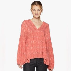 Rip Curl Saltwater Long Sleeve Blouse Coral Size Medium